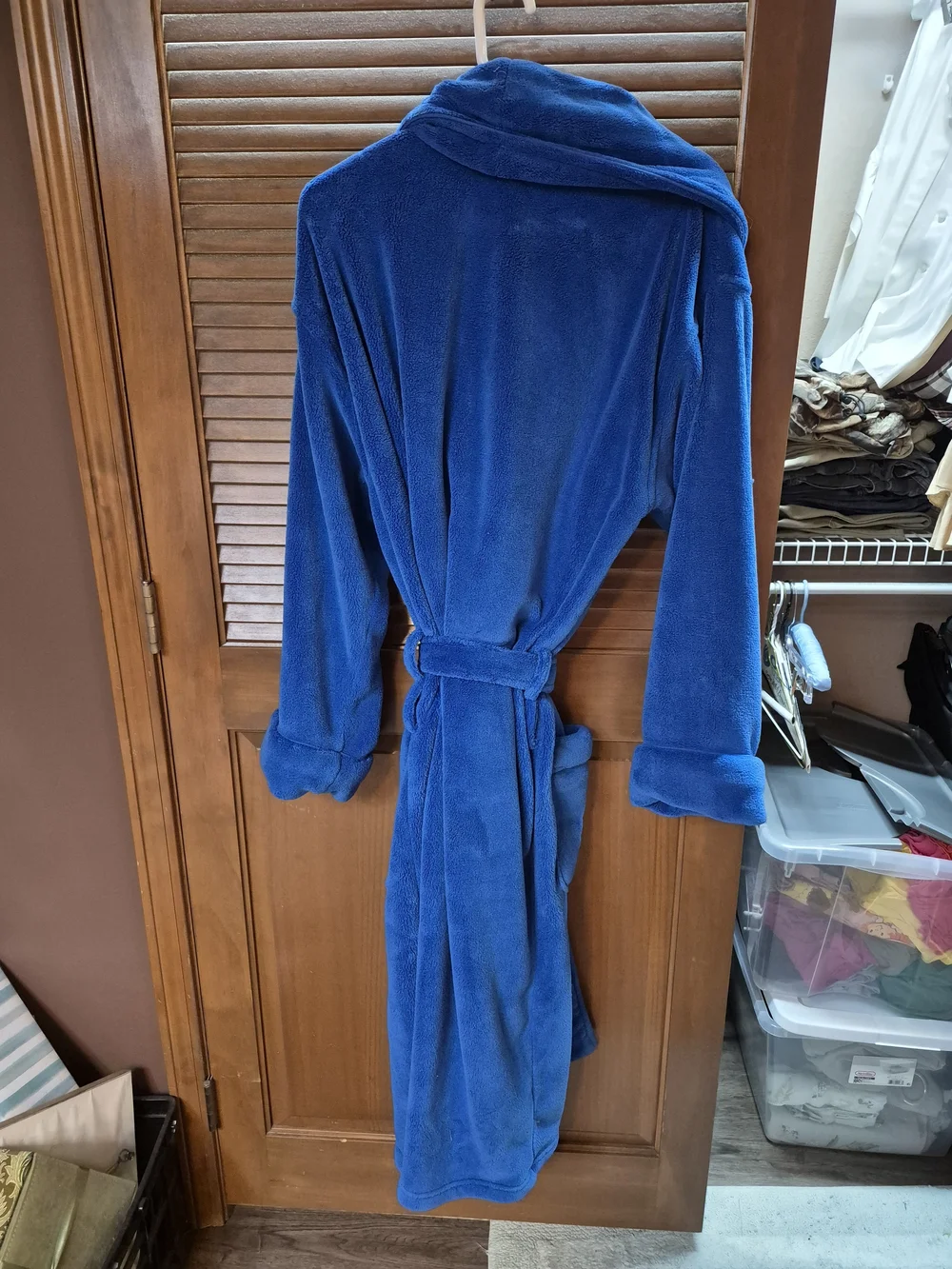 Women's Blue Plush Robe